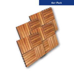 Holzfliesen 4er-Pack